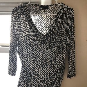 Size Medium Black and White Blouse